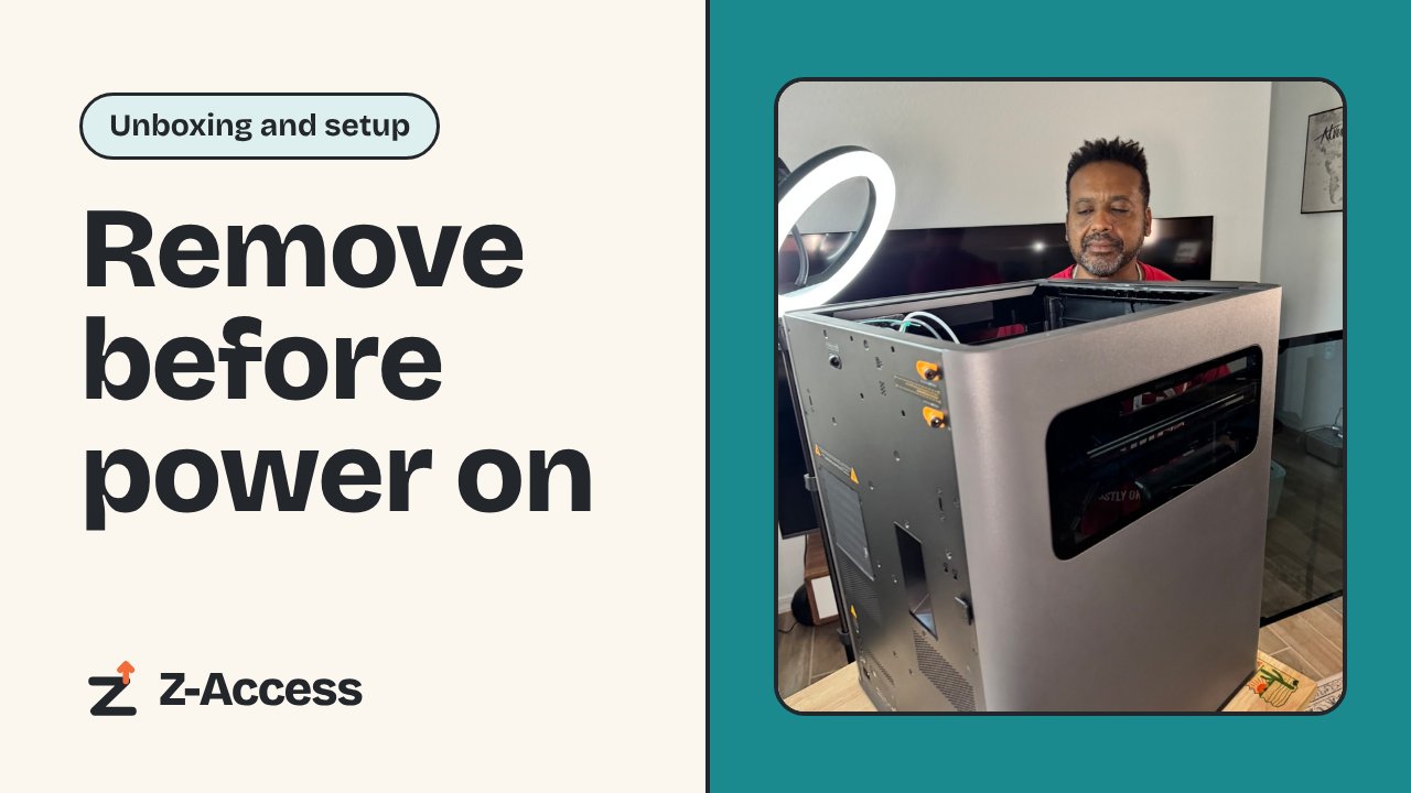 Video thumbnail: Remove before power on, with Basil standing behind the printer